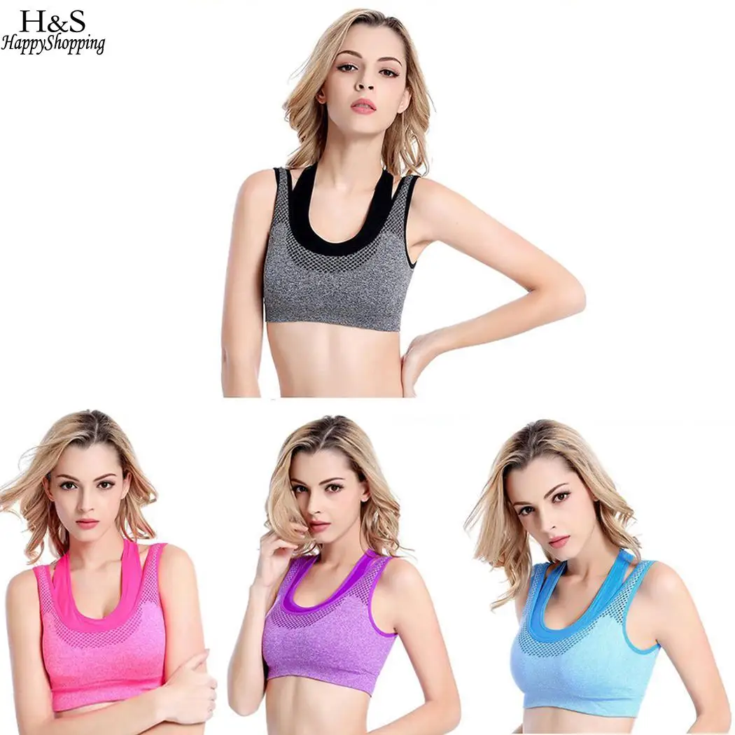 Racerback двухслойный бесшовный спортивный эластичный женский