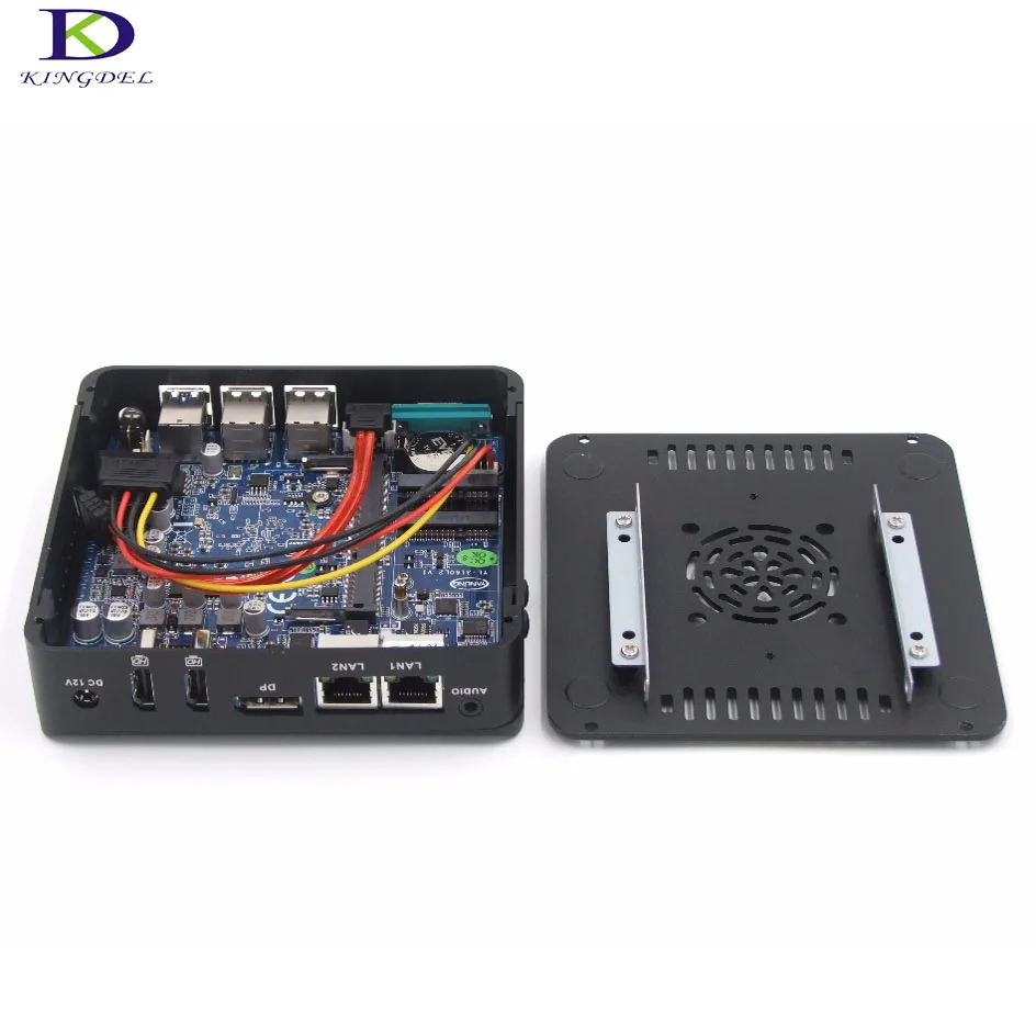 Kingdel мини-ПК windows 7 Dual HDMI + 1 * DP четырехъядерный процессор Celeron N3160 с COM RS232 двойной LAN 6