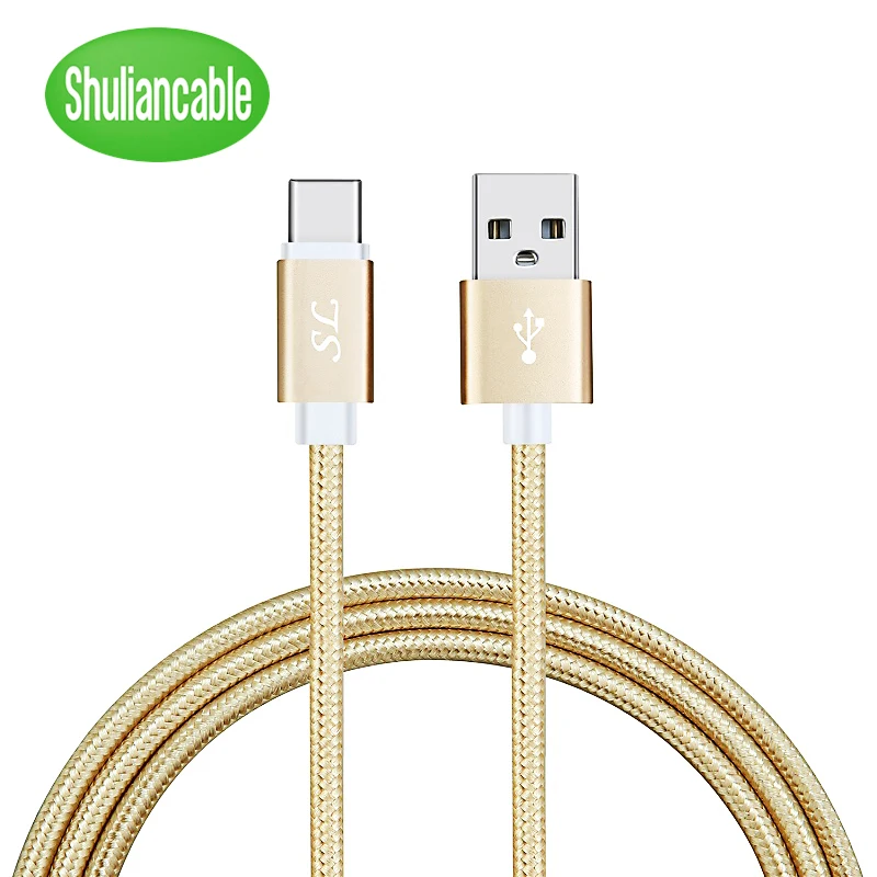 100 шт./лот 1 м 5 2 usb type C кабель плетеный для быстрой зарядки данных huawei samsung Xiao mi Red Note