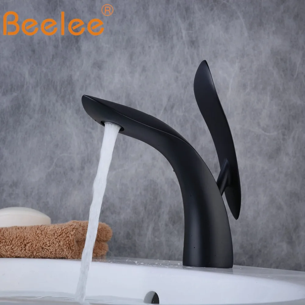 Смеситель Beelee BL8801B для ванной комнаты современный кран раковины с одной ручкой