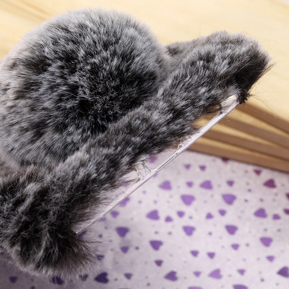 Huawei P20 Pro Case For Rabbit Ear Hair Fur Cute Coque Warm Plush Fluffy Back Cover Soft Lite |