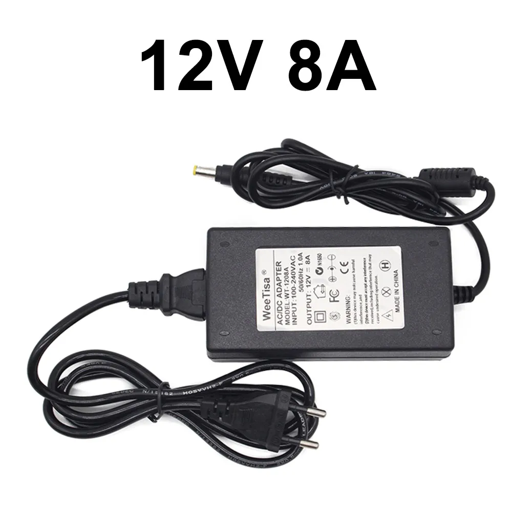 12V 8A 12 V адаптер питания 1A 2A 3A 4A 5A 6A 8A 10A 15A 12 вольт источник питания AC 110V 220V к DC 12 V светодиодный трансформатор для светодиодной ленты - Цвет: 12V 8A
