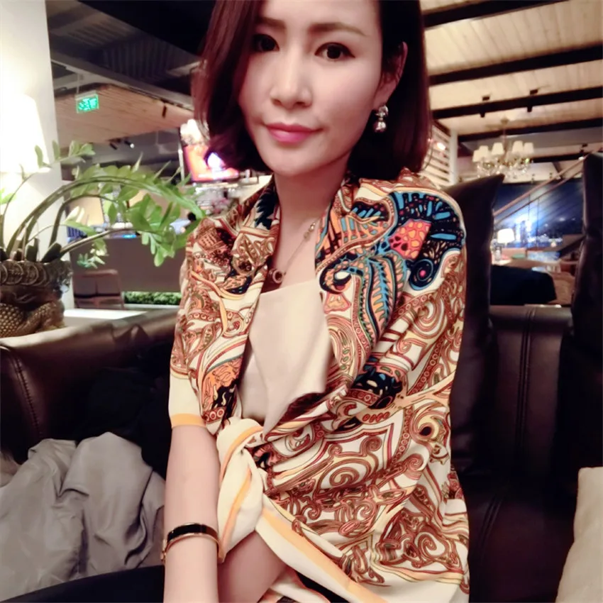 Классический шарф с геометрическим рисунком известный бренд винтажная шаль на