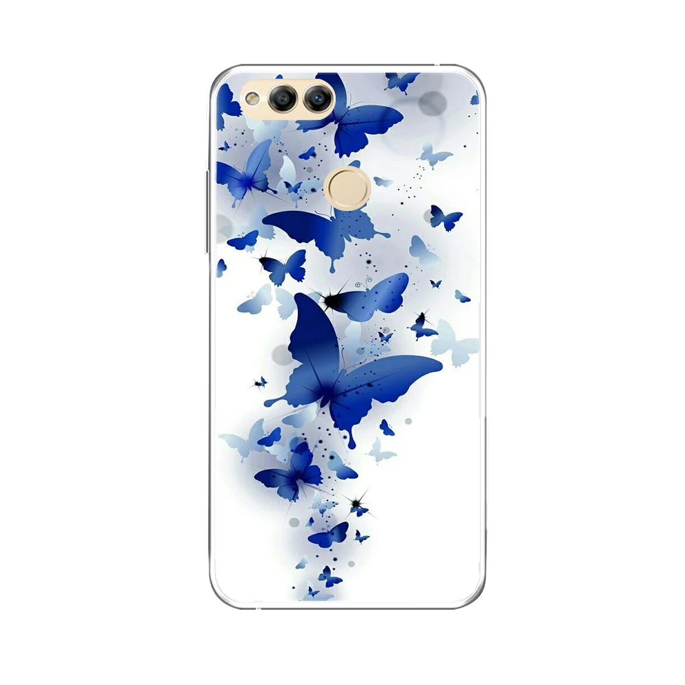 Силиконовый чехол для huawei honor 7a pro y6 prime 2018 с милой бабочкой и кошкой Оригинальный