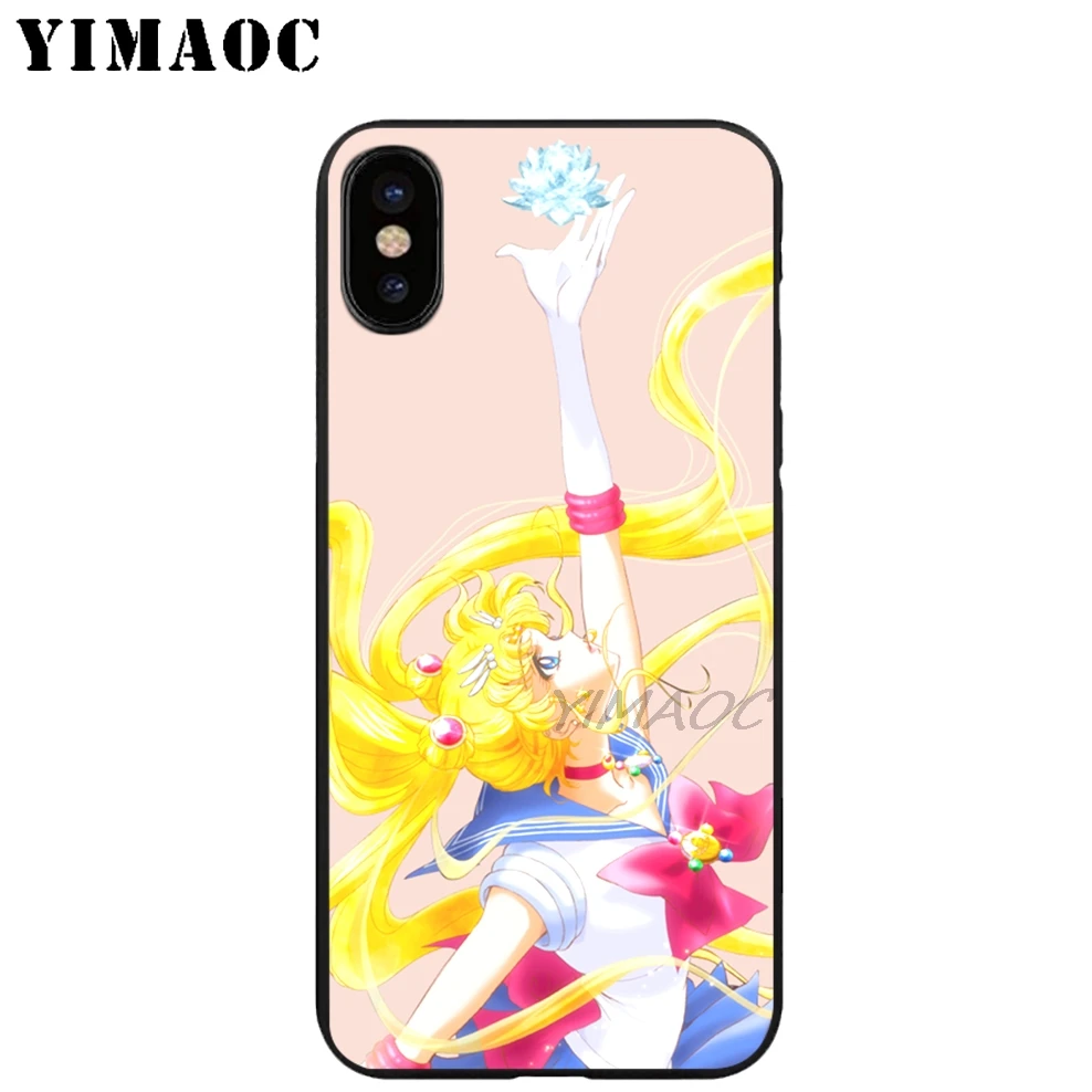 YIMAOC Sailor Moon Африканка Мягкий ТПУ Черный силиконовый чехол для iPhone X или 10 8 7 6 6S Plus 5 5S