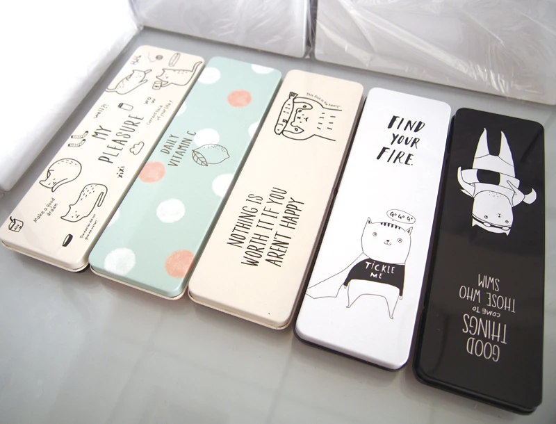 

197x62x18мм прямоугольная Канцтовары ручка карандаш коробка для хранения чехол мультфильм металлическая жестяная коробка 40 шт./лот