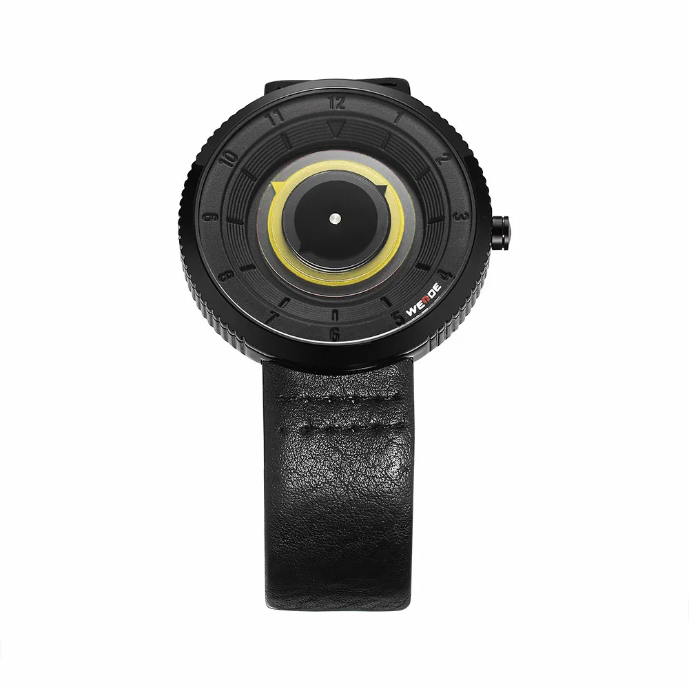 WEIDE кожаные мужские часы брендовые Роскошные водонепроницаемые аналоговые