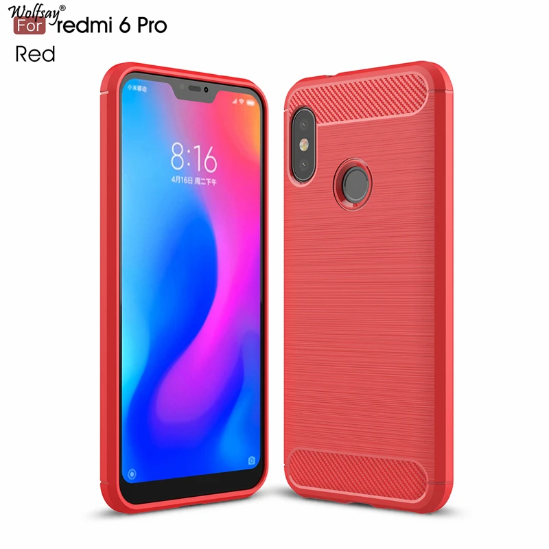 Wolfsay противоударный чехол для мобильного телефона Xiaomi Redmi 6 Pro Чехол мягкий TPU