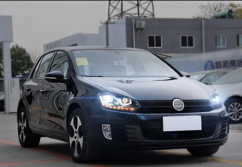 Видео-дисплей, автомобильный стильный головной светильник для Golf6/MK6 2010 2011 2012 2013 года, головная лампа R20, фара DRL, указатель поворота, светильник