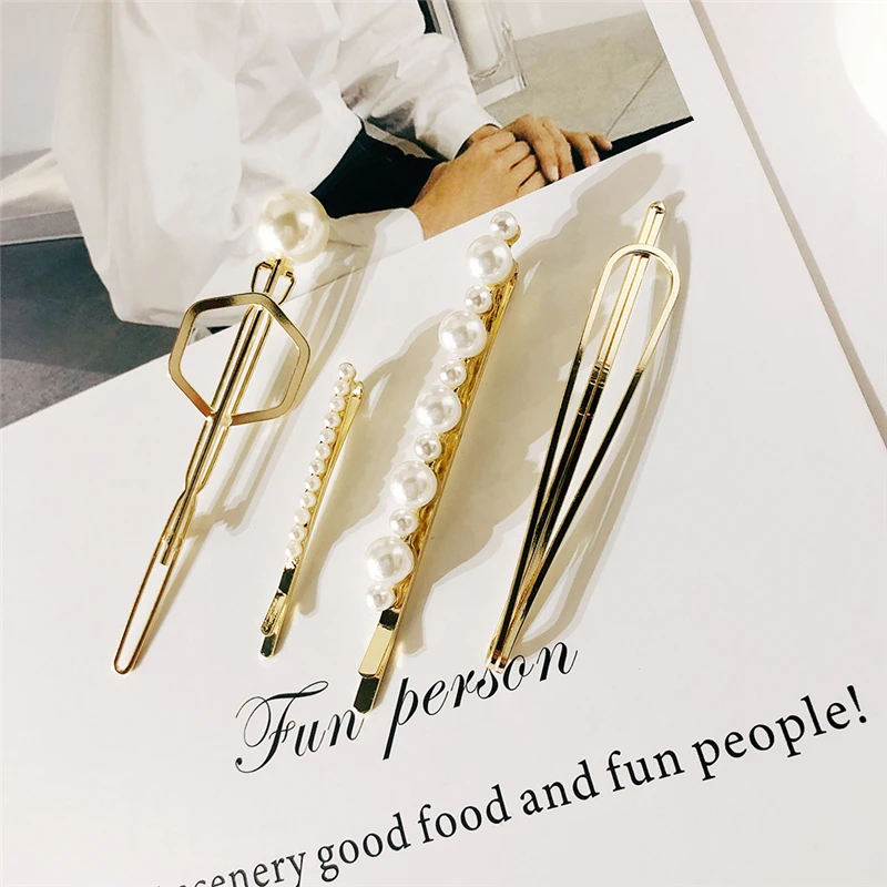 4 шт./компл. корейские Модные металлические заколки для волос Геометрическая