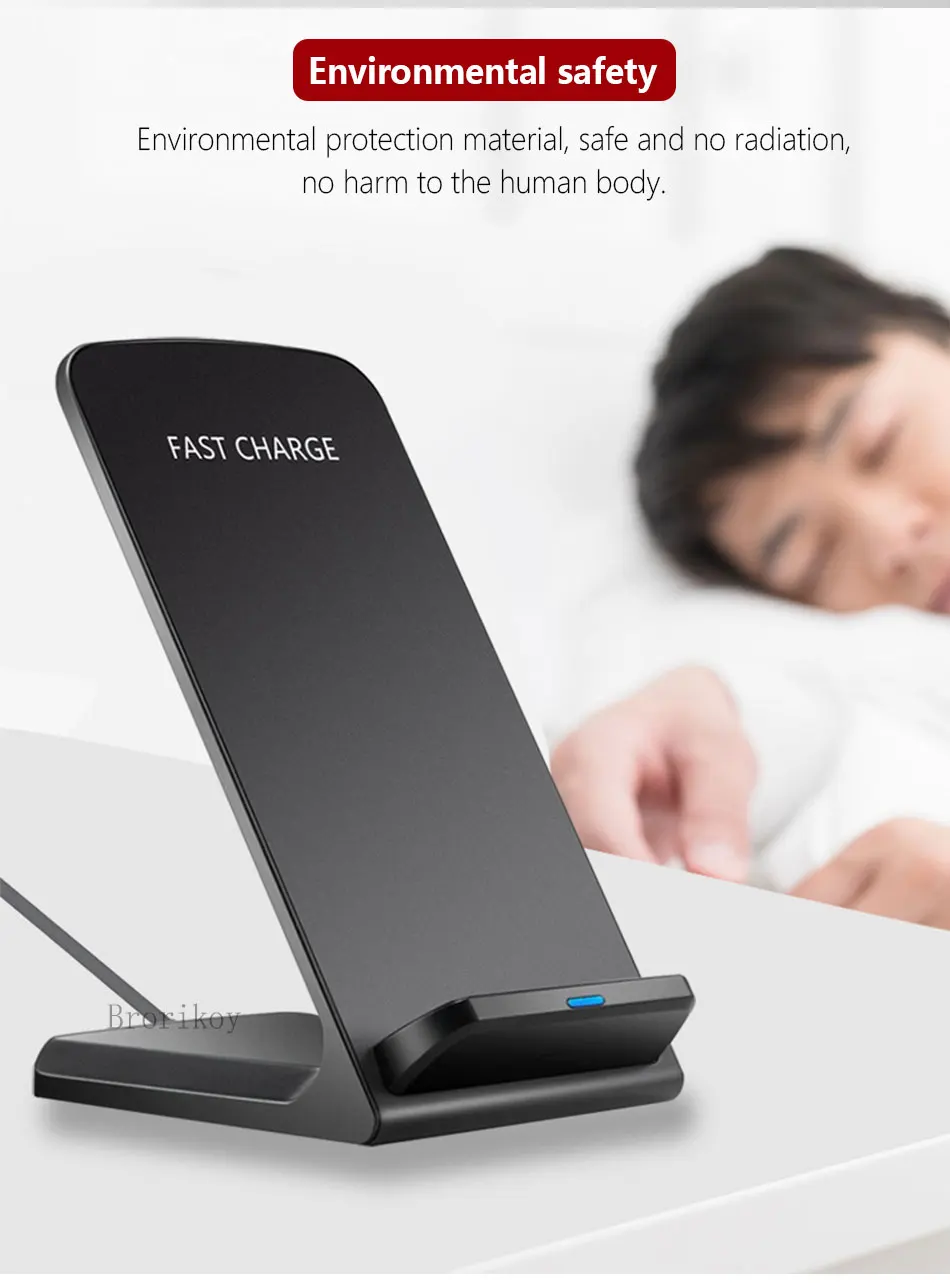 Qi Беспроводное зарядное устройство док-станция USB быстрая зарядка для iPhone X Xs samsung S8/S9 Note 8 Plus адаптер 10 Вт беспроводное быстрое зарядное устройство s держатель