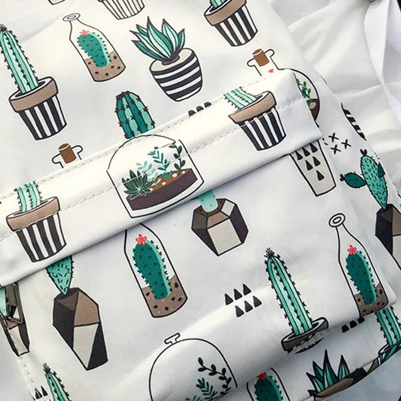 Милый Рюкзак С КАКТУСОМ для колледжа маленький свежий студенческий рюкзак
