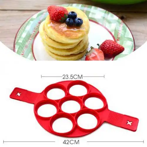 ANDES 1 шт. силиконовые антипригарные фантастические яйцо блинов чайник Кольцо кухня выпечки омлет формы флип плита - Цвет: 7 holes