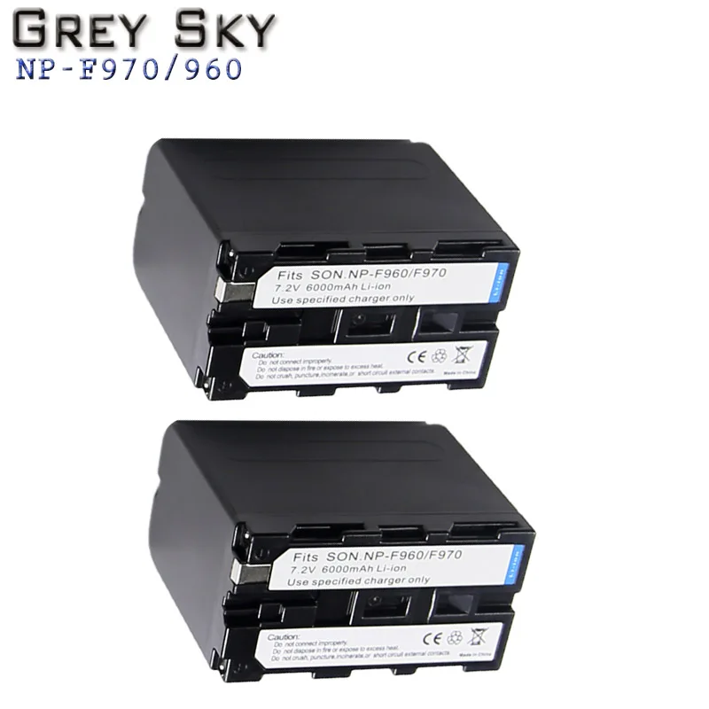 2 battery 2 шт. NP-F970 NP-F960 NPF960 NP F970 батареи+ USB ЖК-дисплей Зарядное устройство для sony DCRVX2100 HDRFX1 HDRFX7 HD1000U HVRZ1U PM092 - Цвет: 2 battery