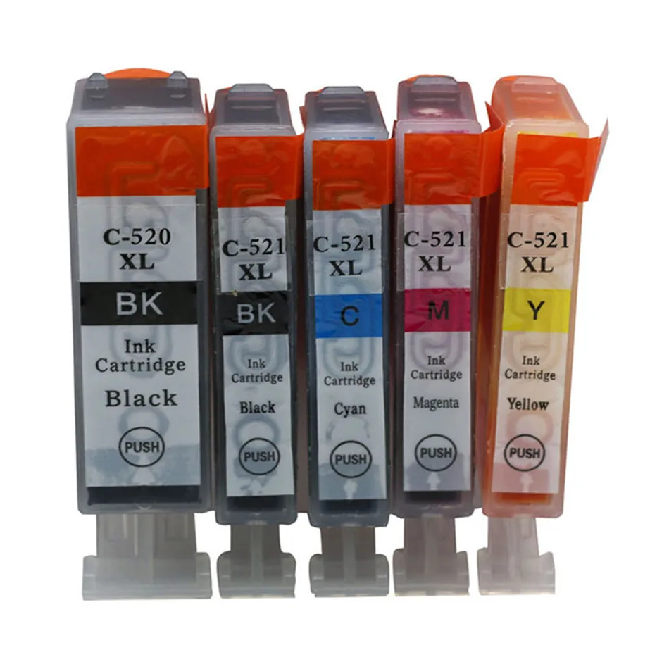 Черные картриджи PGI520 520 Замена для принтера Canon принтерам PIXMA IP3600 IP4700 MX860 MX870 MP540 MP550 MP560 MP620 MP630 - Цвет: 1BK 1PBK 1CYM