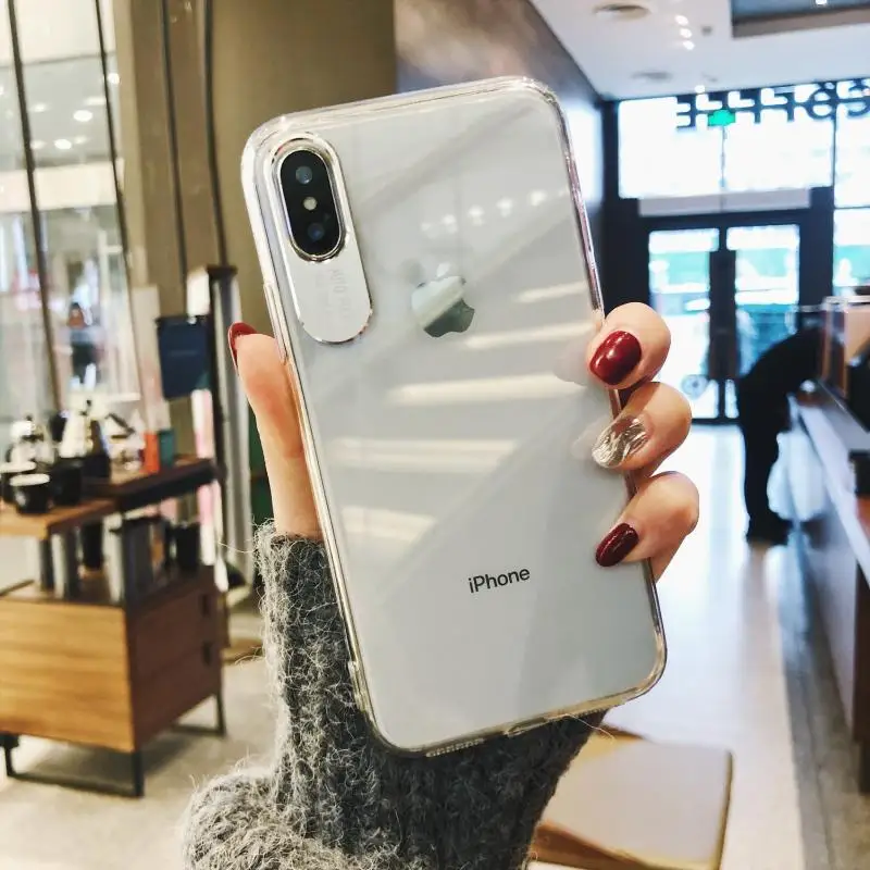 Ультратонкий металлический Прозрачный чехол для защиты камеры iPhone XS Max XR X 6 6s 7 8 Plus