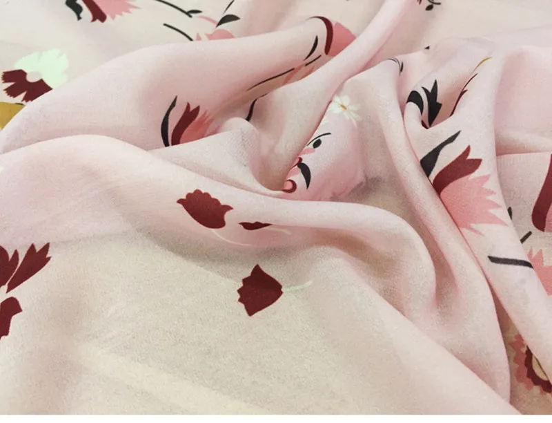 FFLACELL 2 М Платье Ткани Цветы Печати Шифон Материал Ручной Работы DIY широкий 140