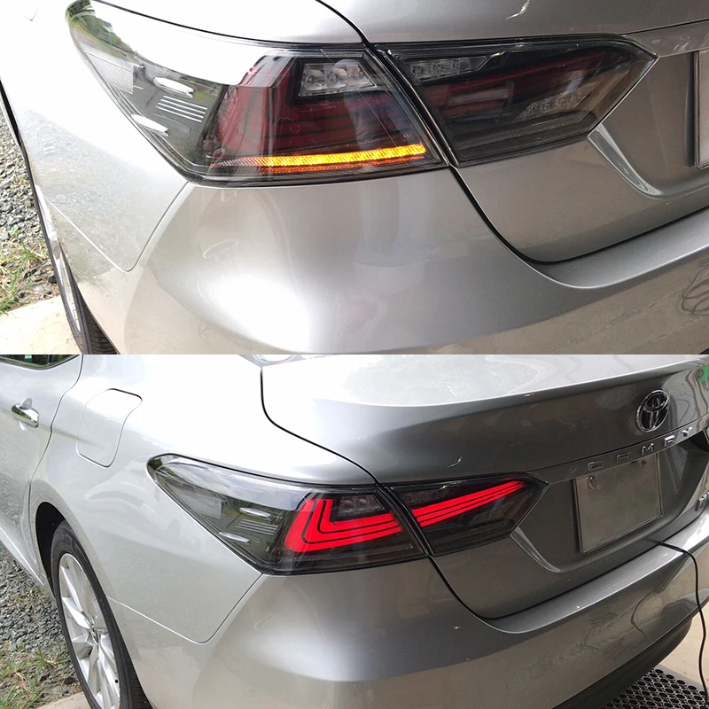 Дымчатый цвет для 2018 Новый Toyota Camry задний фонарь с функцией движущегося сигнала
