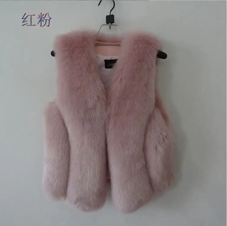 Женский Теплый жилет из искусственного лисьего меха короткая шуба верхняя