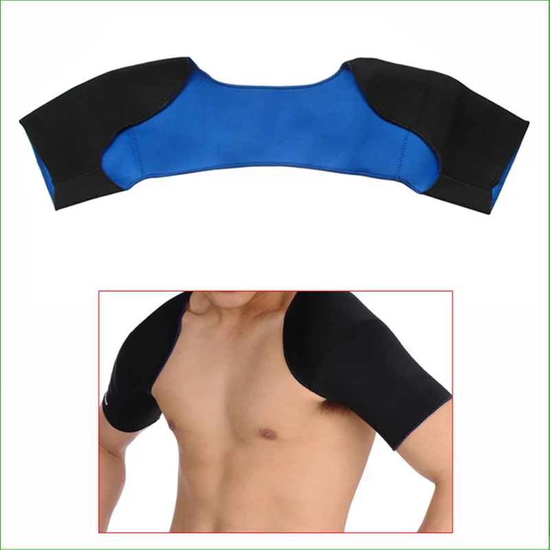 

SSF01 Men Black Double Sports Shoulder Support Shoulder Wrap Neoprene Protector Health Care support pad