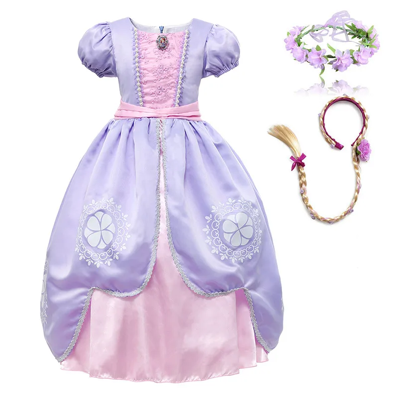 Dress Set-5 Роскошная детская одежда принцессы Софии; летнее платье для костюмированной вечеринки; маскарадный костюм для детей на день рождения; нарядное платье Софии - Цвет: Dress Set-5
