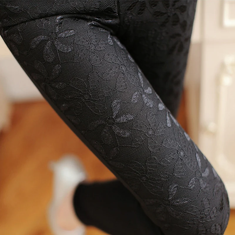 2019 модные повседневные обтягивающие леггинсы женские кружевные брюки карандаш с