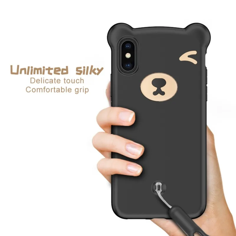 Чехол для Xiaomi Redmi Note 5 Pro 6 6A Силиконовый Мягкий Жидкий чехол телефона с 3D медведем Mi