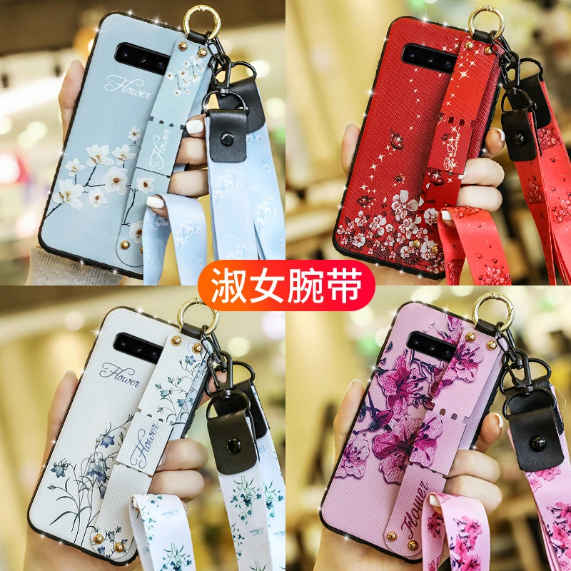 

Wrist Strap Soft TPU Phone Case for Samsung Galaxy S10 Plus S10e S9 S8 S7 Edge Note 8 9 A10 A20 A30 A50 M10 M20 M30 Flower Cases