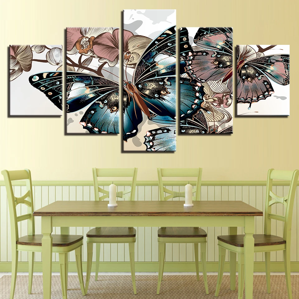 Холст Картины рамки HD Печать Wall Art Flower фотографии 5 шт. с абстрактным цветочным