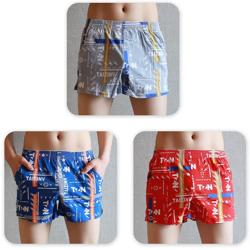 Men Boxers Underwear Новинка, Брендовые мужские боксеры, 3D принт, хлопок, 3XL, трусы для дома, для сна, мужские свободные боксеры - Цвет: Men Boxers Underwear