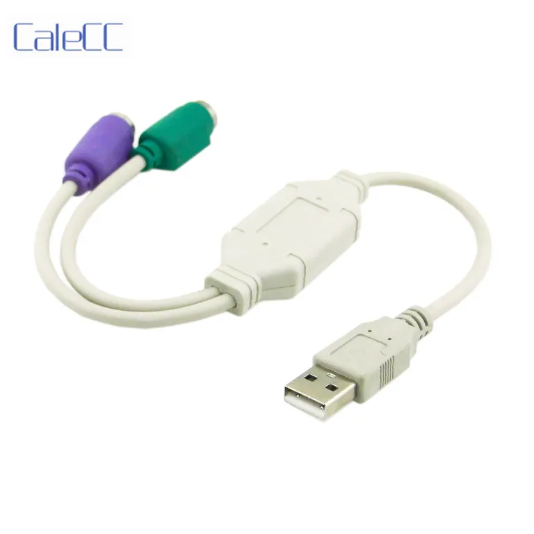 Для двух PS2 PS/2 MINI DIN 6pin к USB 2 0 адаптер конвертер кабель для ПК клавиатура Мышка