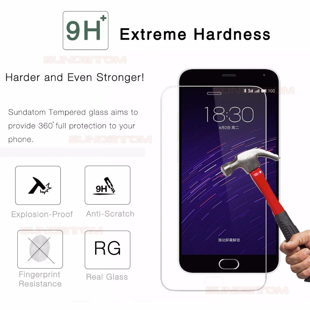 Sundatom Экран протектор для Meizu M2 Note 2 Note2 абсолютная новинка! Премиум закаленное