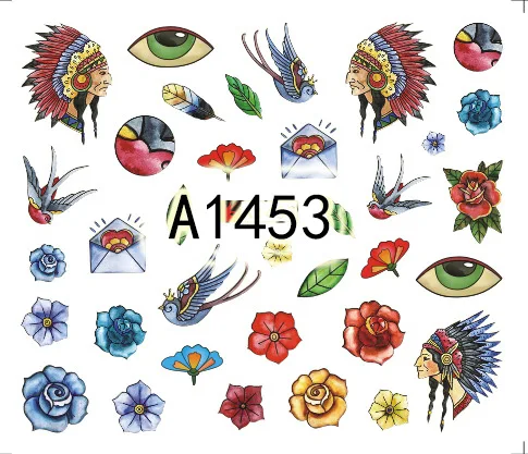 5sheet 12types Bohemia UV Nail Water Stickers Designs Art Decals Makeup DIY Tattoos Manicure A1453-1464 | Красота и здоровье