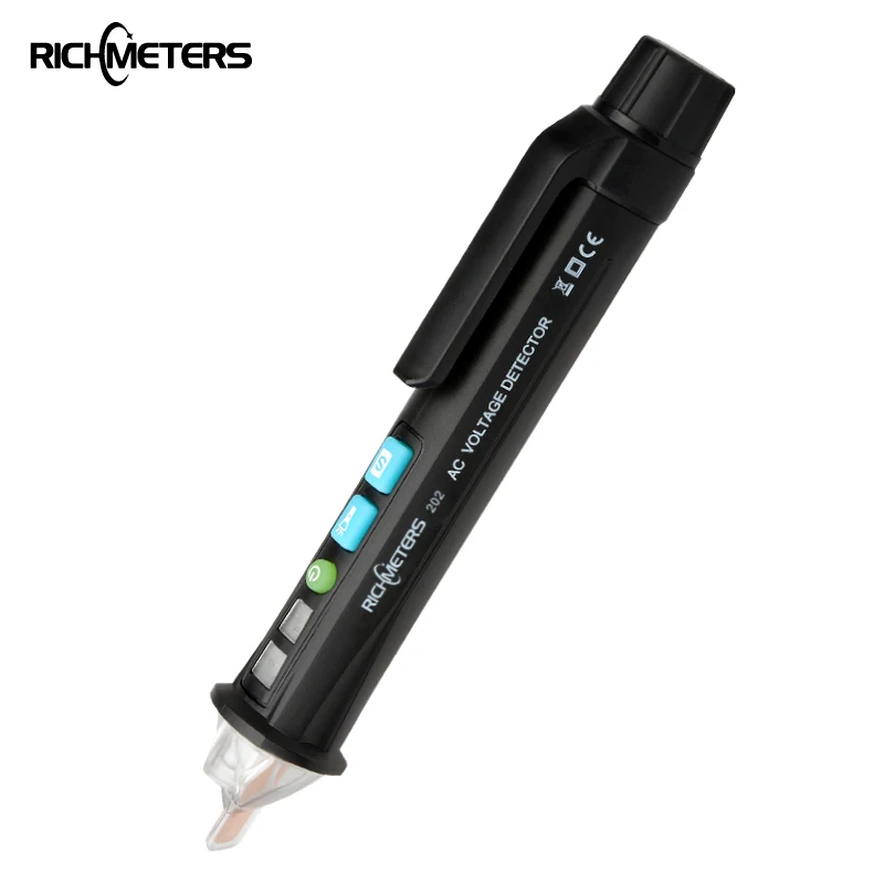 RICHMETERS 202/202Pro напряжение переменного тока метр тестер бесконтактная проверка напряжения переменного Бесконтактный 12 V-1000 V электрический индикатор питания не светится зеленым цветом детектор напряжения в розетке