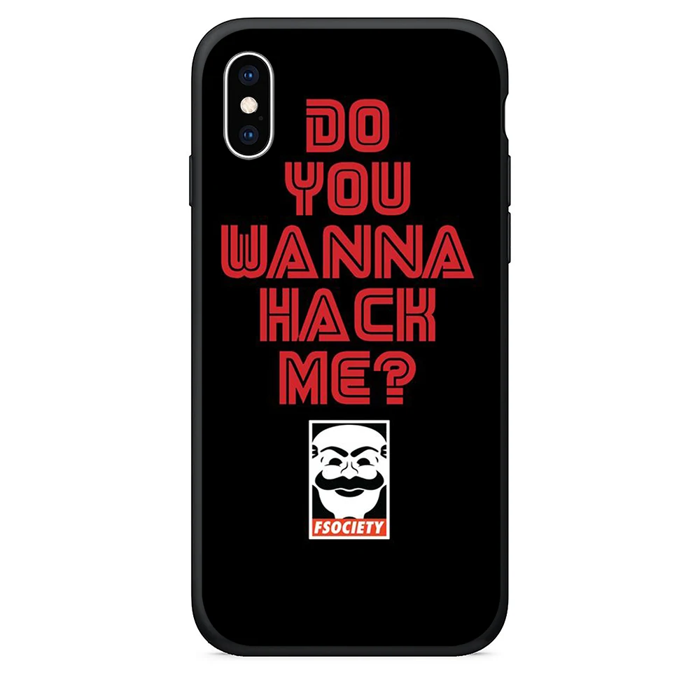 Чехол для телефона из ТПУ iPhone x Силиконовый чехол Mr Robot 7 8 Plus xr xs max 5S se |