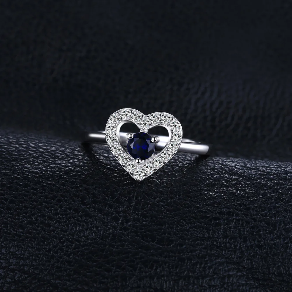 JewelryPalace сердце любовь 0.6ct стимулировали синий шпинелей кольцо стерлингового