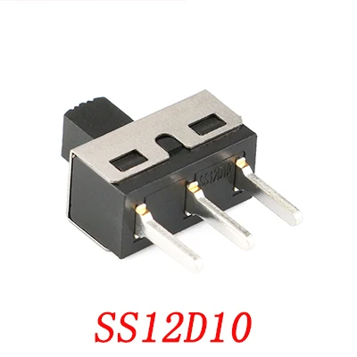 

10 шт. SS12D10 SS12D06 тумблер 3 контакта прямые ножки ручка высота 5 мм расстояние 4,7 мм 3A 250 В SS12D10 выключатели питания