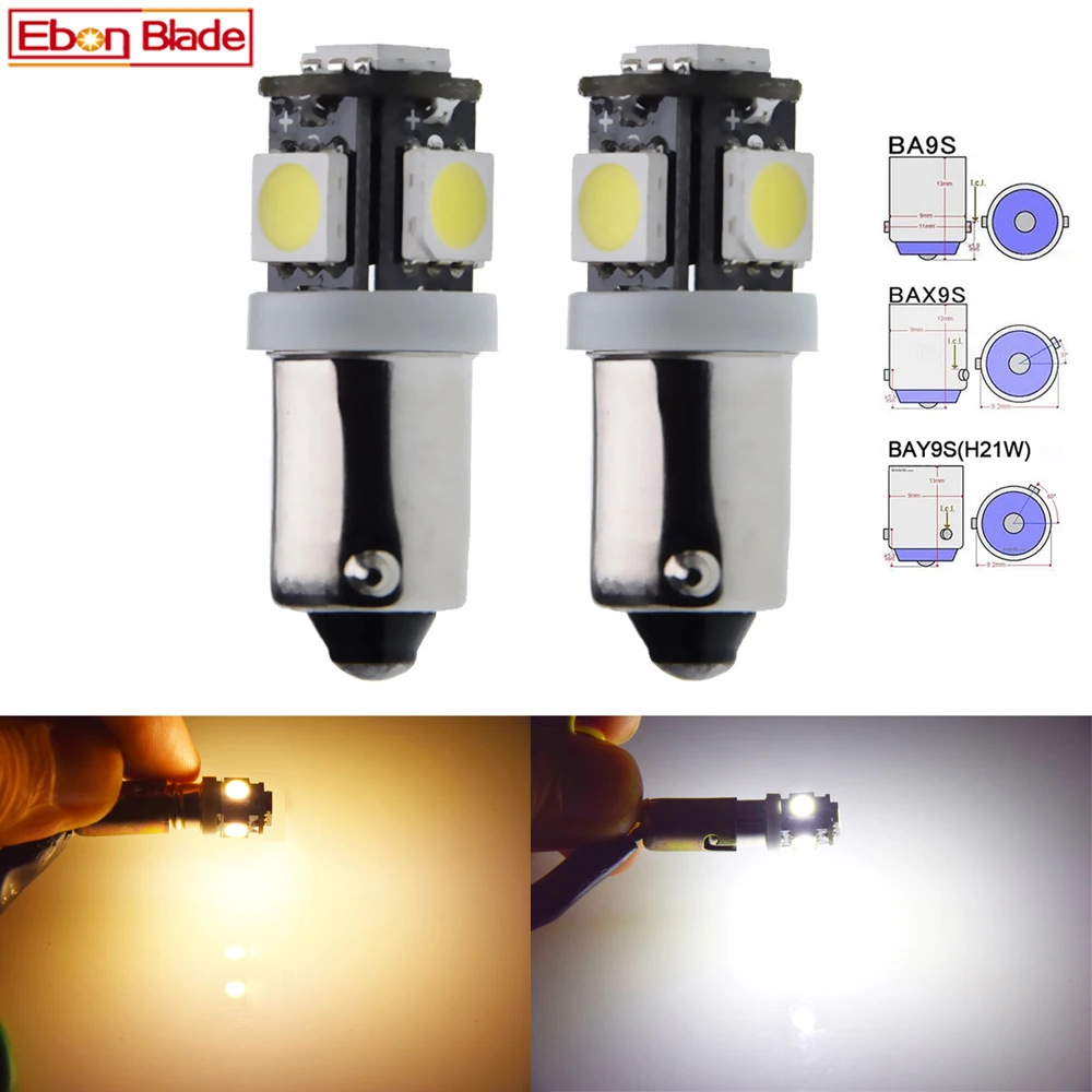 

СВЕТОДИОДНЫЙ Автомобильный светильник, 2 шт., BA9S BAX9S BAY9S H21W 5SMD