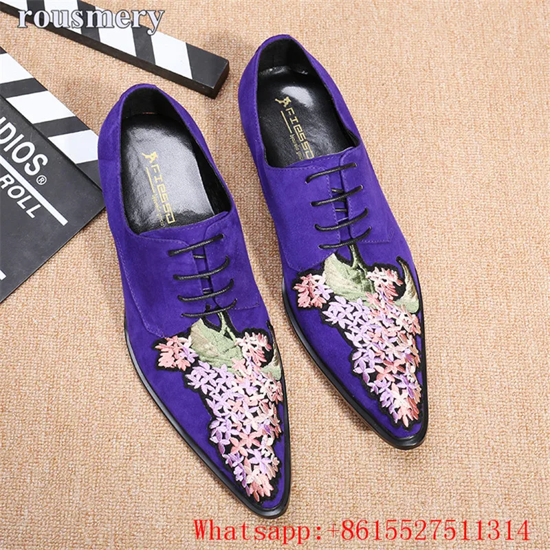 Люксовый Бренд Дизайнерские Туфли Мужские 2017 Вышивка Печать Оксфорды Мужчины