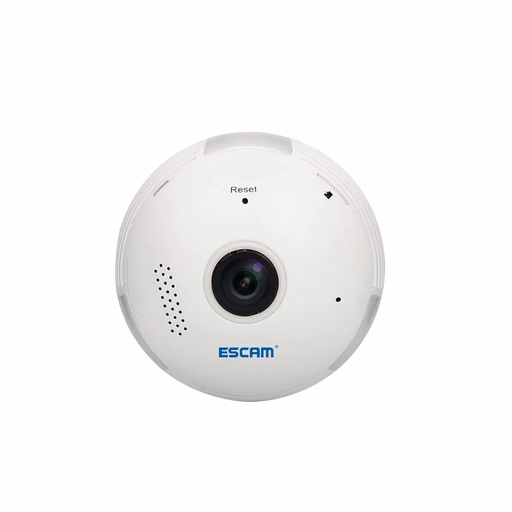 Escam Вт qp135 Тип лампы панорамный Wi-Fi ip-камера H.264 1.3mp беспроводная камера light control