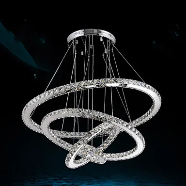 Светодиодный хрустальный подвесной светильник круглый Droplight 4 кольца Подвесная