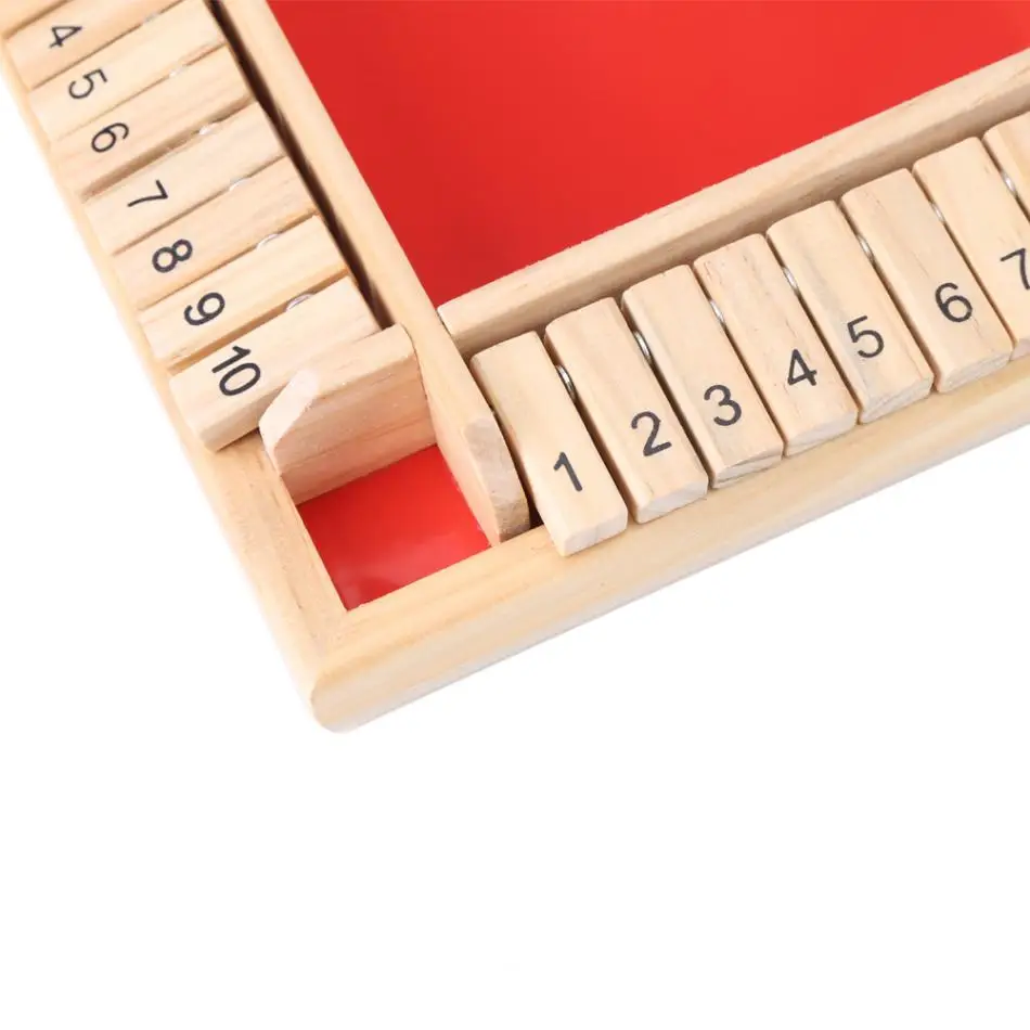 Настольная игра с играми Shut The Box набор 4-сторонних деревянных щитков и кубиков 10