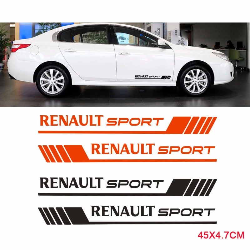 

09 2 pcs Car Styling For Renault Sport Side Door Decals Stickers