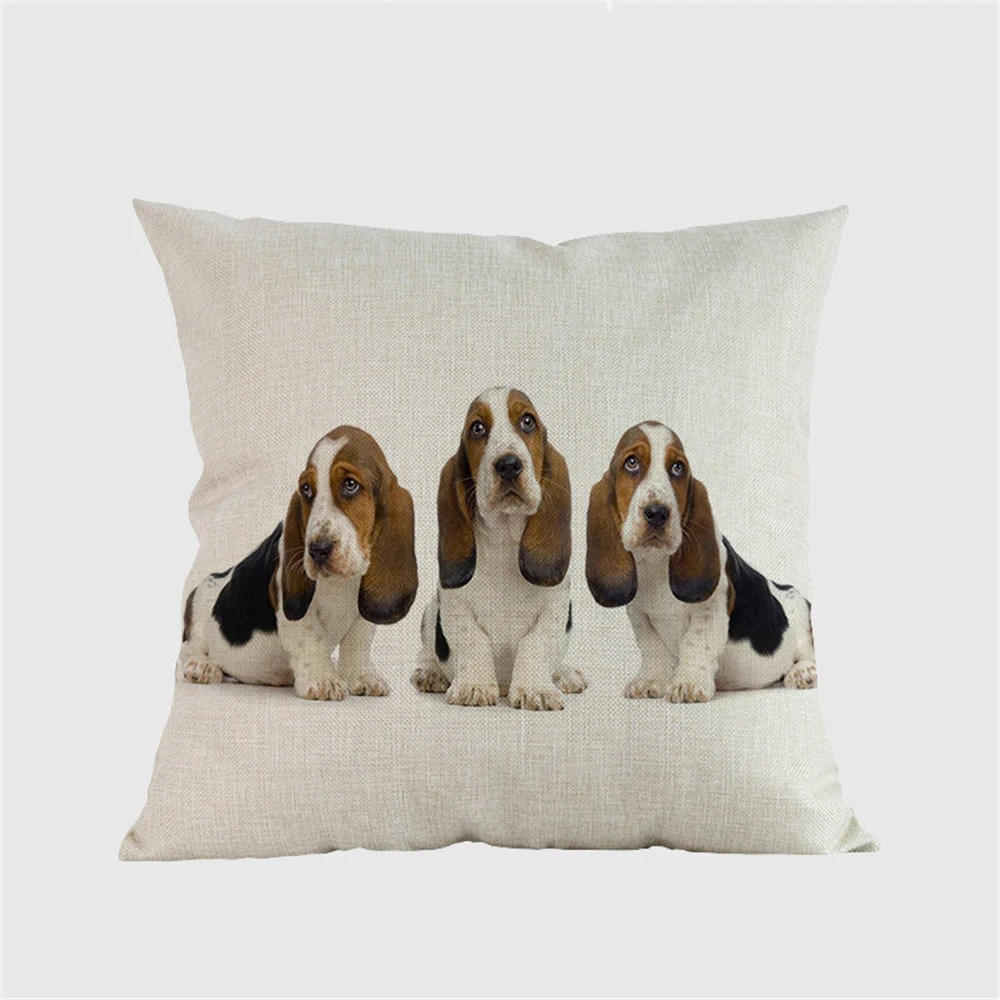 007 Льняные Чехлы для подушек Basset Hound dog, декоративные подушки, подушки, домашний диван cojines coussin, отель, кафе, офис, автомобиль, almofada - Цвет: 007