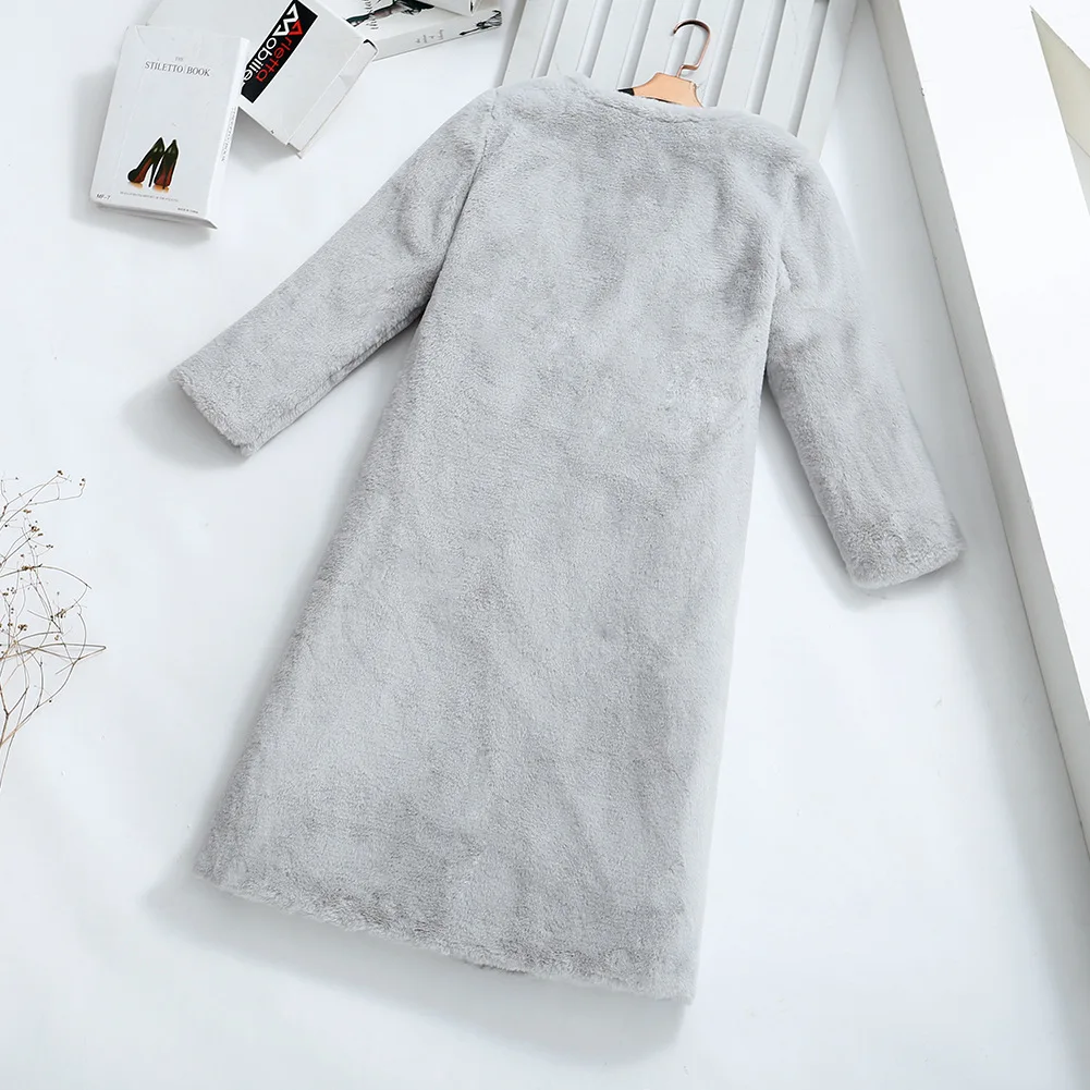 Бренд 2018 зима новый корейский стиль модное женское пальто с кроличьим мехом