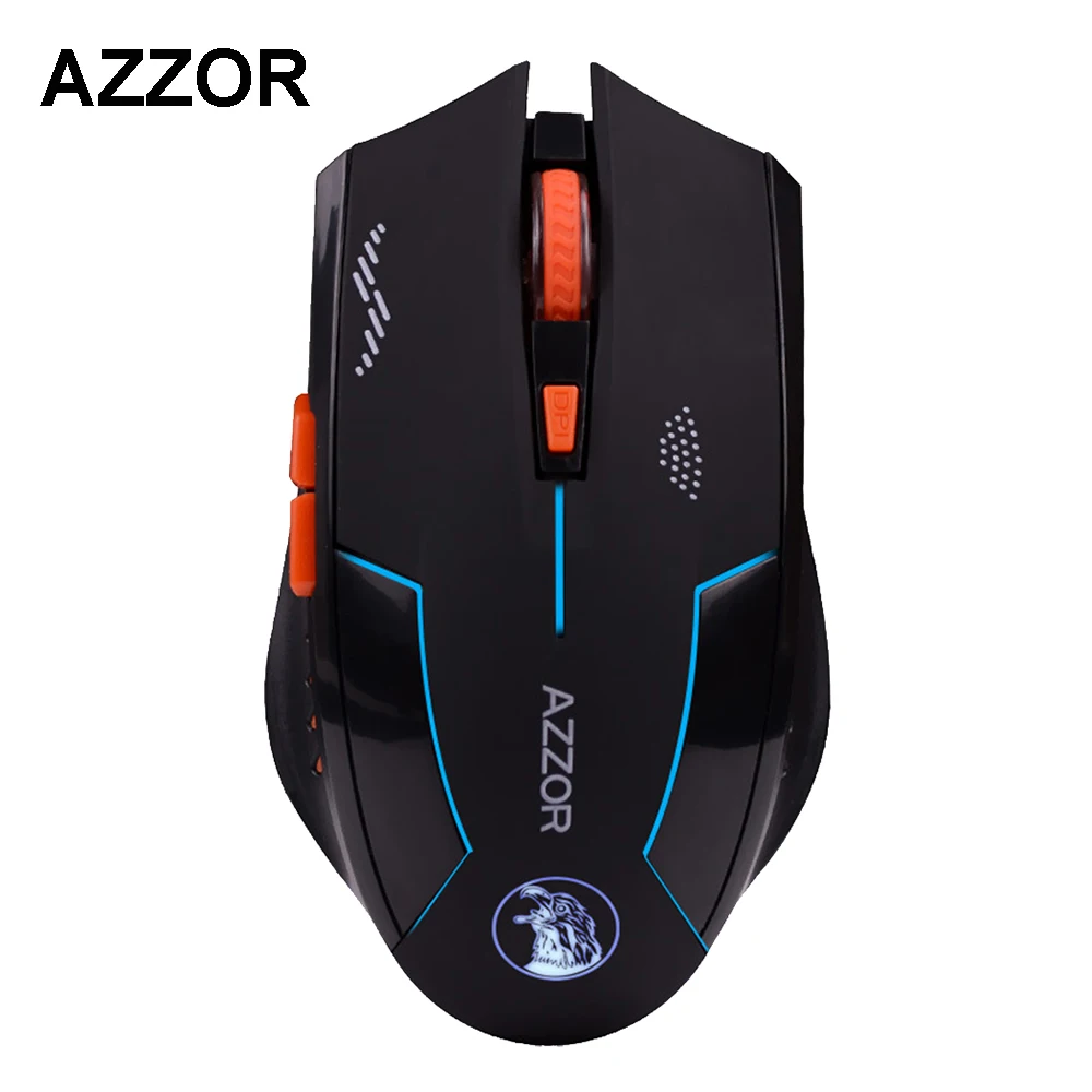 

AZZOR Charged Silent Wireless Optical Mouse Mute Button Noiseless Gaming Mice 2400dpi Built-in Battery For PC Laptop Computer