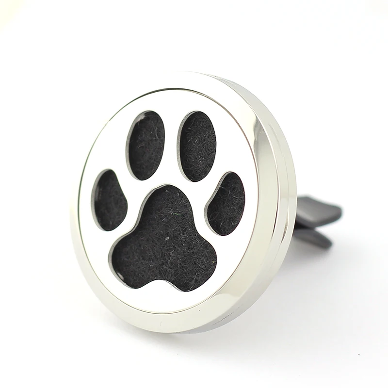 

Dog Paw 35mm Magnetic 316L Stainless Steel Car Diffuser Locket Amoratherapy Essential Oil Diffuser Locket Free Pads