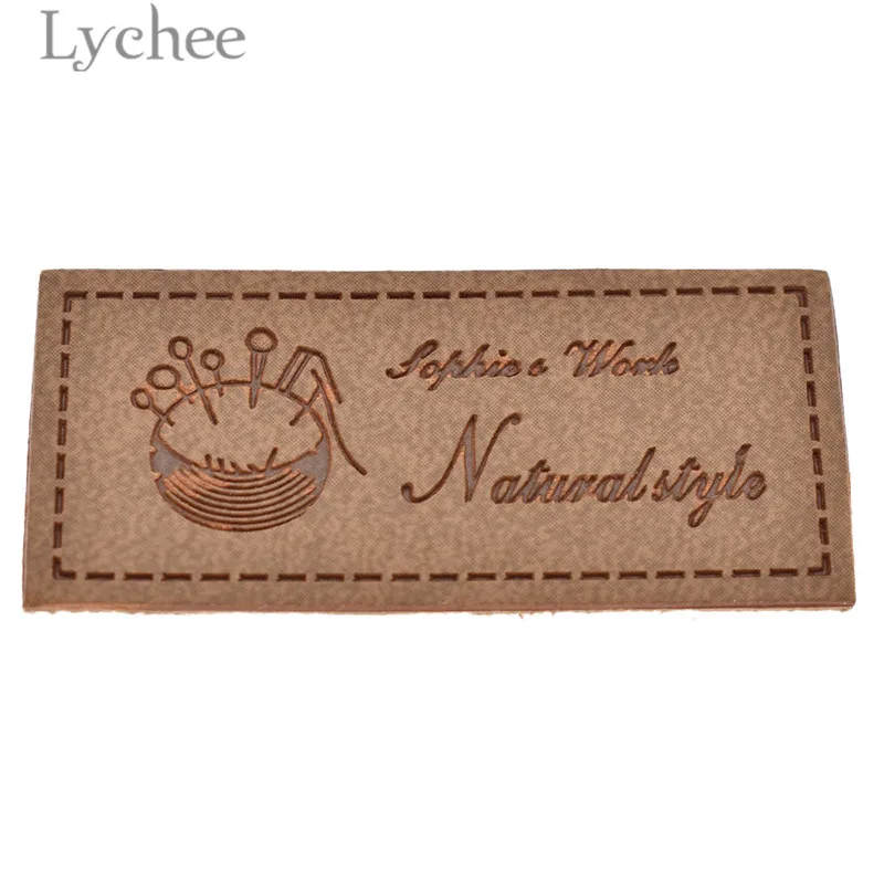 Lychee 20 шт. винтажные квадратные ярлыки из искусственной кожи в естественном стиле