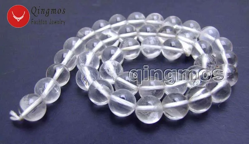 

qingos Natural White crystal for Jewelry Making with 10mm Round White crystal Loose Beads Strand 15" - los654 Free shipping