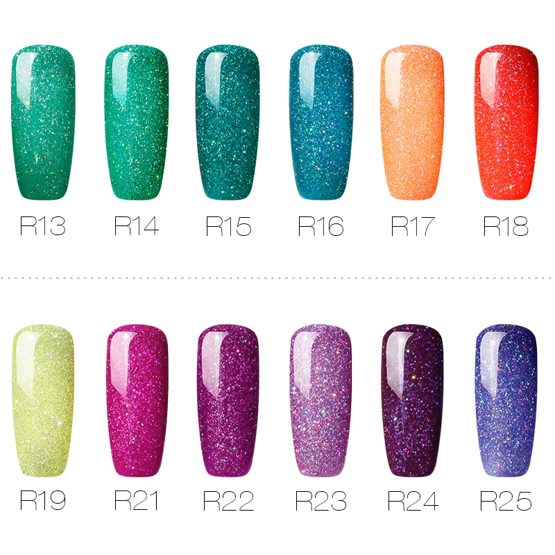 Гель ROSALIND 7 мл серия Bling Rainbow УФ гель для ногтей Набор маникюра основа верхнее